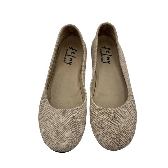 French Sole FS/NY Made In Italy Slightly Raised Animal Print Leather Flats US 8 - Picture 1 of 10